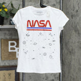 NASA Girls'  Short Sleeve Glitter Graphic T-Shirt Tee