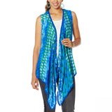 Colleen Lopez Women's Drape Front Vest With Pom Trim