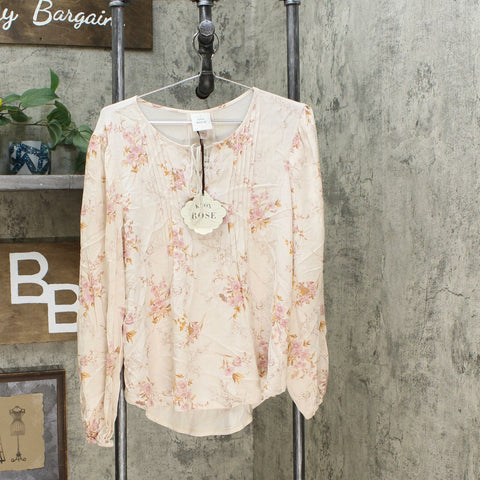 Knox Rose Women's Floral Print Long Sleeve Split Neck Blouse Shirt –  Biggybargains