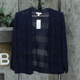 NWT Charter Club Women's Tonal Stripe Open Front Cardigan Sweater. 100093738MS L