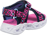 Skechers Girls' Lifestyle Lights Heart Savvy Cat Sandal Hot Pink / Blue 2