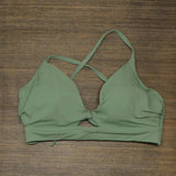Shade & Shore Women's Longline Cut Out Bikini Top Green 34DD