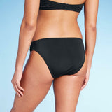 NWT Shade & Shore Women's Hipster Bikini Bottom Black. AEE17 Large M