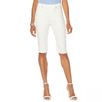 DG2 by Diane Gilman Petite Virtual Stretch Pull On Bermuda Shorts White PM