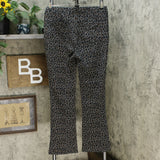 DG2 by Diane Gilman Women's Pull On Ponte Boot Cut Pants Gray Leopard Large