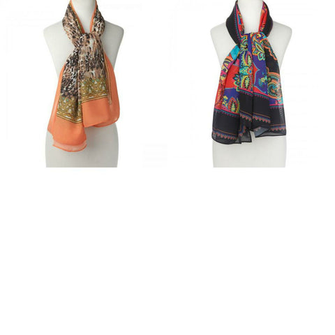 DG2 by Diane Gilman Women's Chiffon Printed Square Scarf