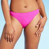 Shade & Shore Women's Ribbed High Leg Extra Cheeky Bikini Bottom