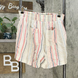 Briggs Women's Smocked Waist Linen Blend Shorts