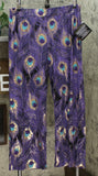 IMAN Women's Global Chic Luxury Resort Peacock Print Palazzo Pants