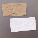 Rhonda Shear 2 Pack Seamless Underwire Bandeau Bras White/ Nude Medium