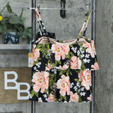 Kona Sol Women's Floral Tiered Bandeau Tankini Top