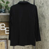 DG2 by Diane Gilman Women's Stretch Knit Ponte Blazer Jacket Black Medium