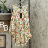 DG2 by Diane Gilman Women's Printed Ruffle Poncho Blouse