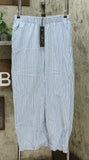 DG2 by Diane Gilman SoftCell Wide Leg Pants Chambray Stripe Large