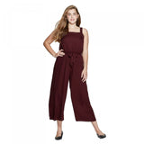 Xhilaration Women's Square Neck Sleeveless Tie Front Cropped Jumpsuit