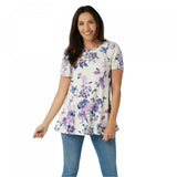 Denim & Co. Women's Printed Jersey Fit and Flare Henley Tunic
