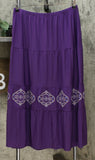 Antthony Women's Elda Collection Embroidered Tiered Maxi Skirt