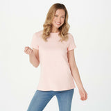 NWT Isaac Mizrahi Live! Essentials Pima Cotton Crew Neck Swing Tee. A378936 XS M