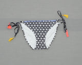 Xhilaration Women's String Bikini Swim Bottom Black / White Medium