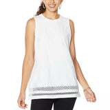 DG2 by Diane Gilman Women's Crochet Trim Tank Top Ivory Small