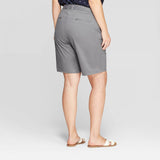 Ava & Viv Women's Plus Size 9 Inch Chino Shorts with Comfort Waist