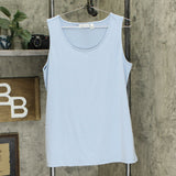 Susan Graver Printed Sheer Chiffon Tunic Set With Lace Trim. Blue/Mint Medium