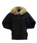 Dolce Cabo Women's Faux Fur Collar Structured Cardigan