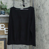 Skinnygirl Plus Size Casey Boatneck Rib Knit Sweater Black 1X