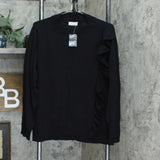 Joan Rivers Women's Cascading Ruffle Mock Neck Sweater