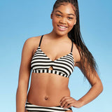 Shade & Shore Women's Textured Peek-a-Boo Crossback Bralette Bikini Top