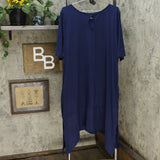 Cuddl Duds Petite Plus Flexwear Elbow-Sleeve Rainbow Hem Dress