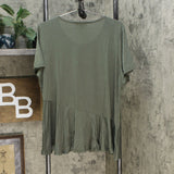 DG2 by Diane Gilman Women's Sustainable Bamboo Crossover Peplum Top Olive XL