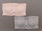 Rhonda Shear LOT OF 2 Underwire Bandeau Bra Removable Pads Gray/Blush Plus 1X