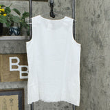 LOGO by Lori Goldstein Women's Woven Tank Top With Eyelet Lace Hem