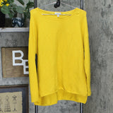 Style & Co Women's Ribbed Boatneck Sweater Maize Gold Large