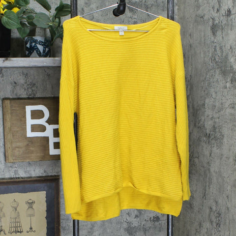 Style & Co Women's Ribbed Boatneck Sweater Maize Gold Large