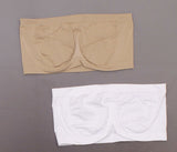 Rhonda Shear 2 Pack Seamless Underwire Bandeau Bras White/ Nude Plus 2X