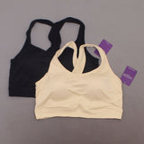 Yummie 2 Pack Cross Back Wireless Bras With Removable Pads Black/ Frappe 1X/2X