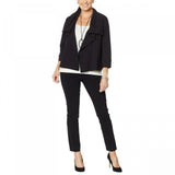 MarlaWynne Women's Kimono Sleeve Bengaline Jacket Black Small