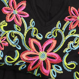 Quacker Factory Embroidered Floral Sequin Knit Caftan Dress