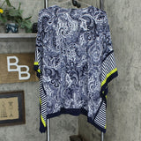 Susan Graver Women's Paisley Liquid Knit Scarf Top
