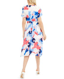 NWT Alfani Petite Floral Belted Midi Wrap Dress. 100097414PT 16 Petite