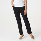 Isaac Mizrahi Live! Women's SOHO Slim Leg Pants Black Large