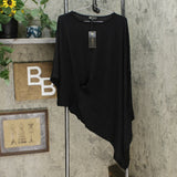 DG2 by Diane Gilman Women's Asymmetric Twist Front Poncho Top