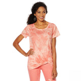 DG2 by Diane Gilman Women's Tie Dye Knotted T-Shirt