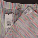 A New Day Women's Striped Ruffle Sleeve Shine Blouse Shirt Top