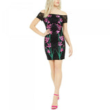 NWT Guess Womens Off-The-Shoulder Embroidered Dress. GDNP3787 4