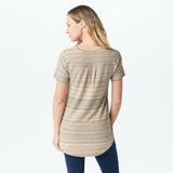 Lisa Rinna Collection Women's Space Dyed Stripe Short-Sleeve T-Shirt