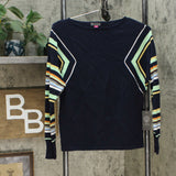 NWT Vince Camuto Womens Striped-Sleeve Sweater. 9169231 XX-Small