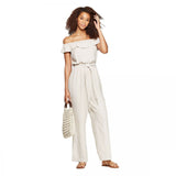 Universal Thread Women's Off Shoulder Mini Cap Sleeve Wide Leg Jumpsuit